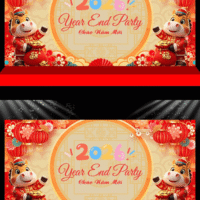 Phông nền year end party 2026 cute ngua hoat hinh 964352